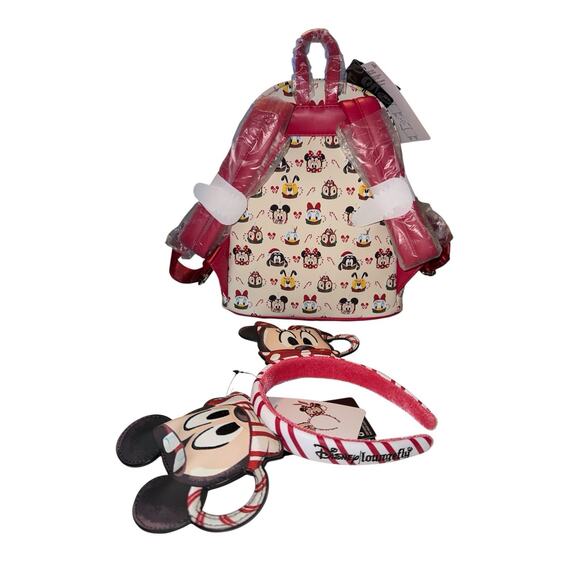 Disney Loungefly Christmas Mickey Minnie Mouse Mini Backpack & Ears Holiday Set main image 12